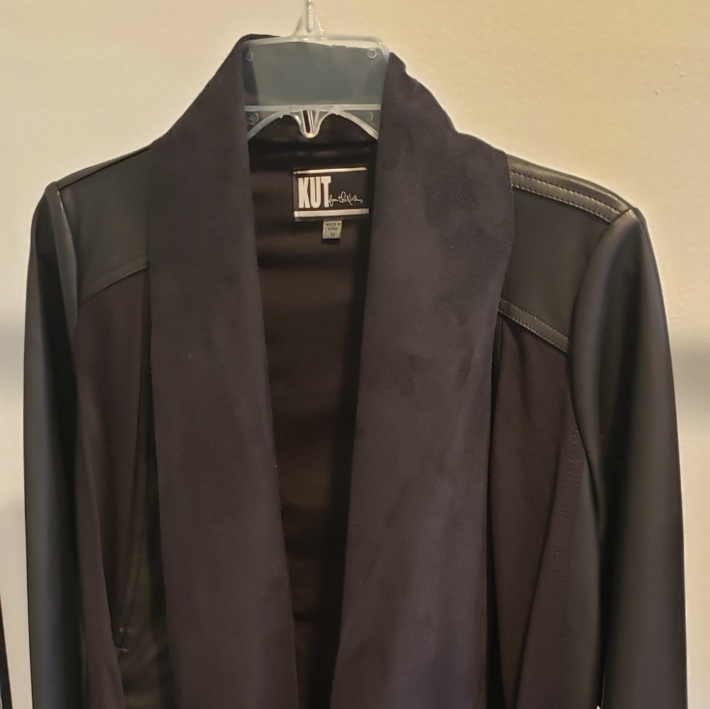 KUT Faux leather jacket asymmetrical front